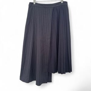 Nordstrom Asymmetrical Black Pinstripe Skirt